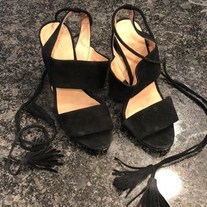 Madewell lace up heels